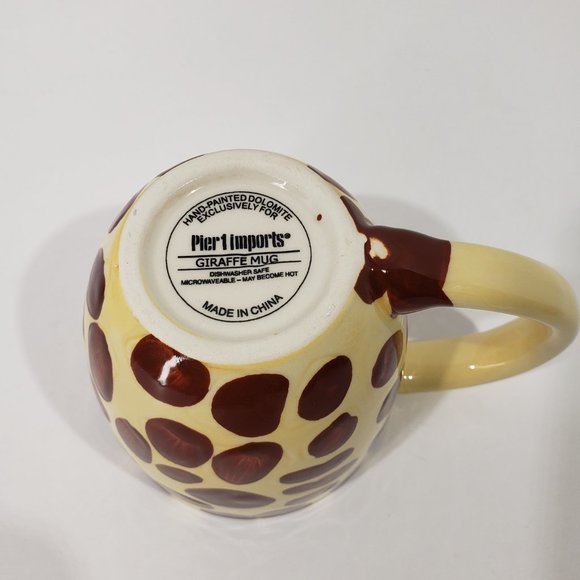 Pier 1 Giraffe Mug Hand Painted Surprise Baby Giraffe Inside, Set of 2 Cups - Picture 5 of 10